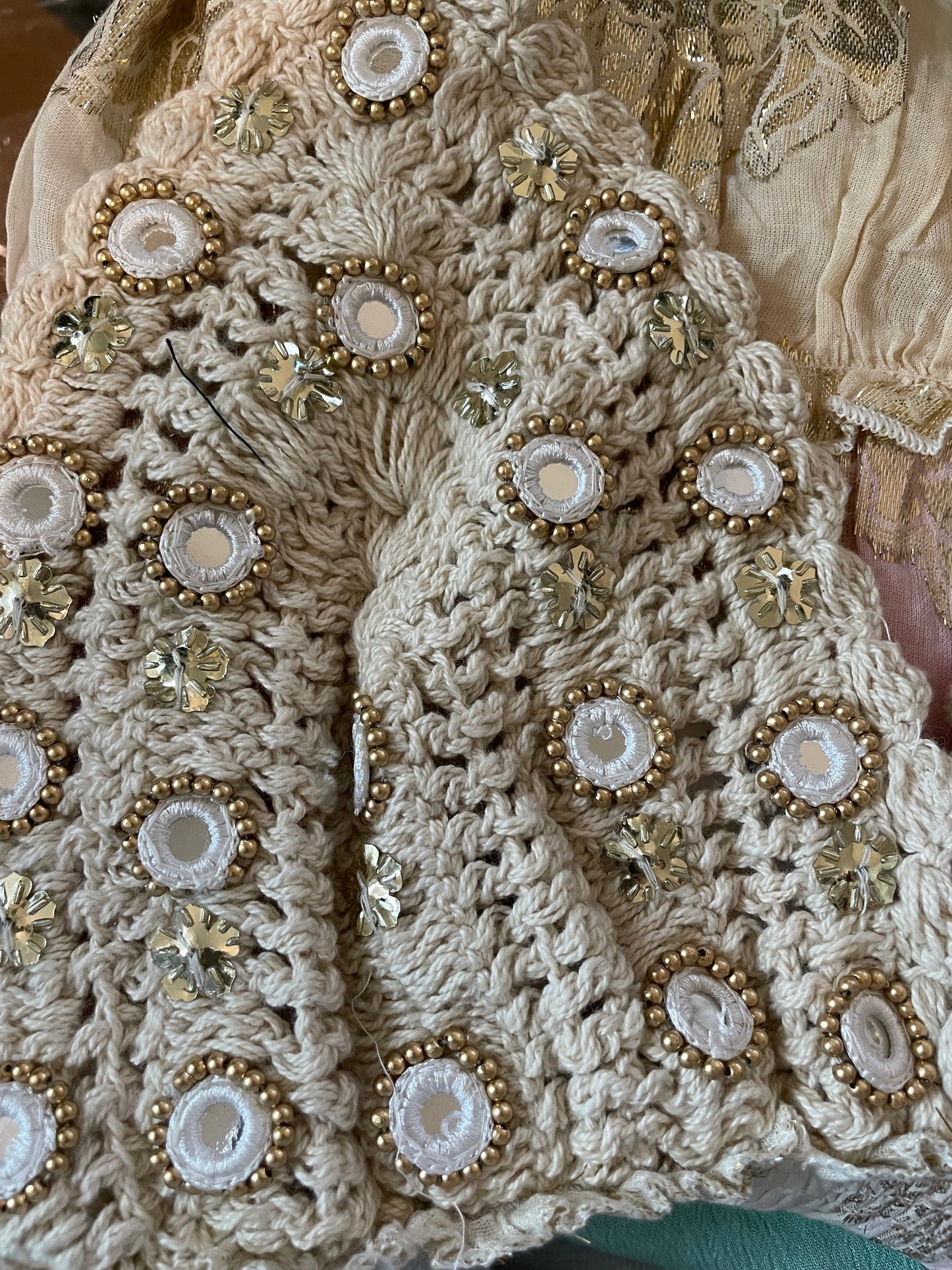 Ranees Ivory Pink Dazzle Dress