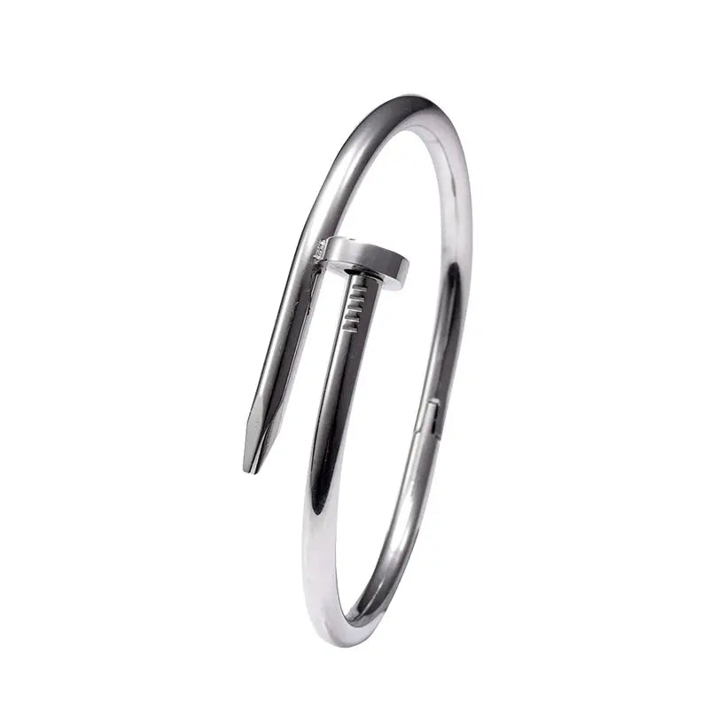 Fashion Vintage Stainless Steel Nail Bangle Bracelet