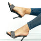 DELICACY Showstopper Braided Rhinestone Heel Slide in Black