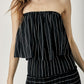Mustard Seed Pin Stripe Print Tube Maxi Dress