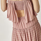 Mustard Seed Pin Stripe Print Tube Maxi Dress