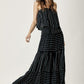 Mustard Seed Pin Stripe Print Tube Maxi Dress