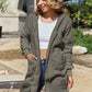 Double Take Full Size Hooded Teddy Bear Jacket with Thumbholes -
