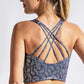 Rae Mode Printed Crisscross Back Sports Bra