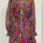 Fate by LFD Floral Tie Waist Ruffled Dress Long Sleeves