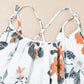 White Floral Print Spaghetti Straps Maxi Dress