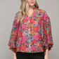 Fate by LFD Floral Bubble Sleeves Blouse
