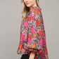 Fate by LFD Floral Bubble Sleeves Blouse