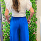 Spin USA Solid Wide Leg Pants With Pockets