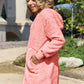 Double Take Full Size Hooded Teddy Bear Jacket with Thumbholes