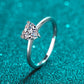 Heart Shaped Moissanite Solitaire Ring 925 Sterling Silver