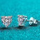 Moissanite 2 Carat Heart-Shaped Stud Earrings