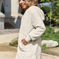Double Take Full Size Hooded Teddy Bear Jacket with Thumbholes