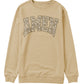 Khaki Amen Leopard Letter Print Oversized Pullover Sweatshirt
