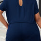 Plus Size Drawstring Waist Romper with Pockets