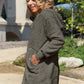 Double Take Full Size Hooded Teddy Bear Jacket with Thumbholes