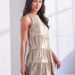 SEQUIN TIERED FLARE DRESS