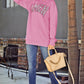 Khaki Amen Leopard Letter Print Oversized Pullover Sweatshirt