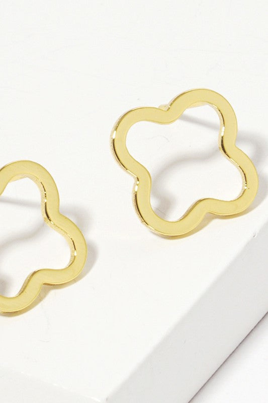 Clover Gold Dipped Post Earrings