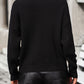 Turtle Neck Tassel Front Long Sleeve Pullover Sweater