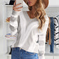 Striped Colorblock V Neck Knitted Sweater