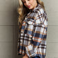 Double Take Plaid Button Front Shirt Jacket with Breast Pockets