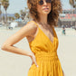 Very J Sleeveless Gathered Waist Jumpsuit with Pockets