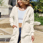 Double Take Full Size Hooded Teddy Bear Jacket with Thumbholes