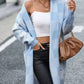 Plaid Dropped Shoulder Cardigan with Pocket
