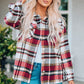 Double Take Plaid Button Front Shirt Jacket with Breast Pockets