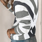 Striped Colorblock V Neck Knitted Sweater