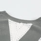 Striped Colorblock V Neck Knitted Sweater