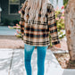 Double Take Plaid Button Front Shirt Jacket with Breast Pockets