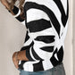 Striped Colorblock V Neck Knitted Sweater