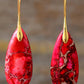 Handmade Teardrop Shape Natural Stone Dangle Earrings