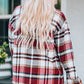 Double Take Plaid Button Front Shirt Jacket with Breast Pockets