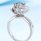 Moissanite 2 Carat Floral Platinum Plated Ring