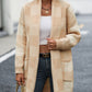 Plaid Dropped Shoulder Cardigan with Pocket