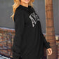 Khaki Amen Leopard Letter Print Oversized Pullover Sweatshirt