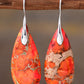 Handmade Teardrop Shape Natural Stone Dangle Earrings