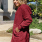 Double Take Full Size Hooded Teddy Bear Jacket with Thumbholes