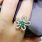 Moissanite 1 Carat Flower Shape Open Ring