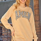 Khaki Amen Leopard Letter Print Oversized Pullover Sweatshirt
