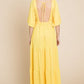 Culture Code Backless Plunge Half Sleeve Tiered Dress