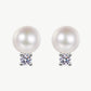Moissanite Pearl Stud Earrings
