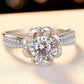 Moissanite 2 Carat Floral Platinum Plated Ring