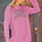 Khaki Amen Leopard Letter Print Oversized Pullover Sweatshirt