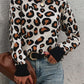 Leopard Round Neck Dropped Shoulder Sweater