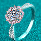 Moissanite 1 Carat Flower Shaped Crisscross Ring