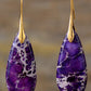 Handmade Teardrop Shape Natural Stone Dangle Earrings